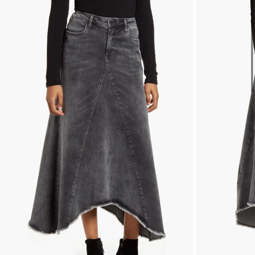 WASH LAB black denim skirt